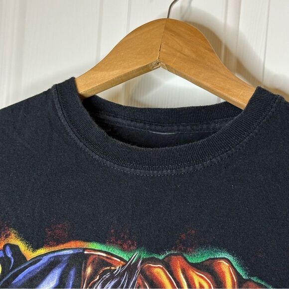 Six Flags Fright Fest Multicolor Killer Clown Graphic Tee Sz XS Halloween Horror - Picture 4 of 6